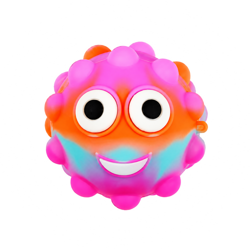 Fizz PUFFO™ purple and  orange eye-popping squeeze toy with pop eyes 