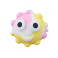 Mochi PUFFO™ pink and yellow eye-popping squeeze toy with pop eyes