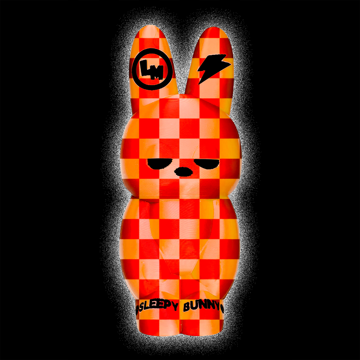 ©SLEEPY BUNNY™ FIGURE ORANGE CHECKERBOARD #222R
