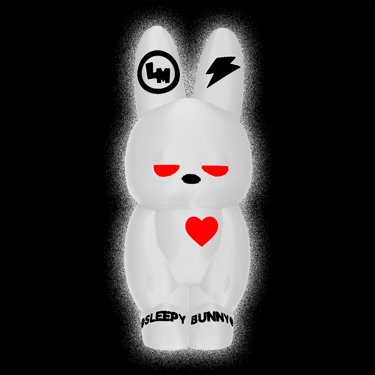 ©SLEEPY BUNNY™ FIGURE SNOW WHITE/RED HEART #235R