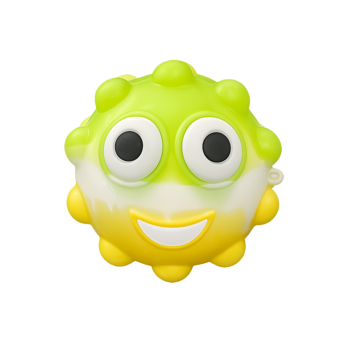 Zest PUFFO™ green and yellow eye-popping squeeze toy with pop eyes