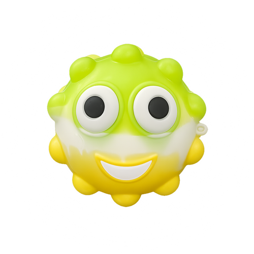 Zest PUFFO™ green and yellow eye-popping squeeze toy with pop eyes